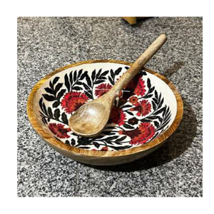 ชามไม้มะม่วงทำด้วยมือขนาด10x3นิ้วเรซินอีพ็อกซี่บอนไทท์ขัดเงาอินเดียสำหรับเสิร์ฟสลัดจบการศึกษา - Product Image 1