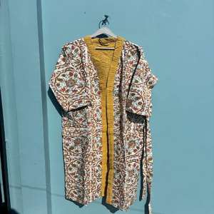 Women's Winter <b>Quilted</b> Long Jacket Wholesale Indian Cotton <b>Velvet</b> Kantha Style Handmade Hand Block Print Eco-Friendly Breathable - Product Image 1