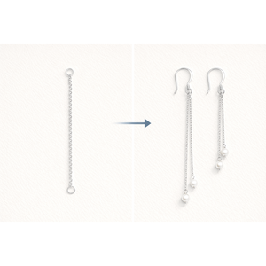 925 Sterling Silver Gold Plated Box Chain Ear <b>Threader</b> <b>Earrings</b> Minimalist Jewelry Findings Wholesale OEM 1 Pair - Product Image 4