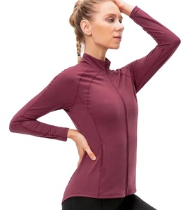 Veste de yoga zippée intégrale pour femme, coupe ajustée, manches longues, vêtements de sport pour la gym et le fitness, logo personnalisé, OEM/ODM WearPro - Product Image 1