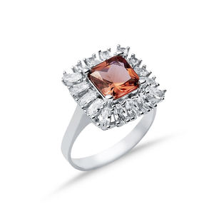 Bague Sultanite taille princesse pierre précieuse à changement de couleur carrée avec CZ conique en gros bijoux en argent sterling 925 - Product Image 3