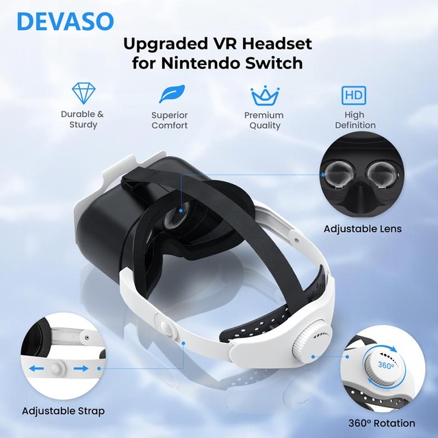 OLED Game Console VR Glasses DC ABS Material with HD 3D Adjustable Strap Accessories for New OLED Compatible