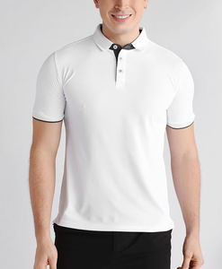 T-shirt de golf décontracté en coton lavé uni pour homme, personnalisable avec votre propre marque - Product Image 5