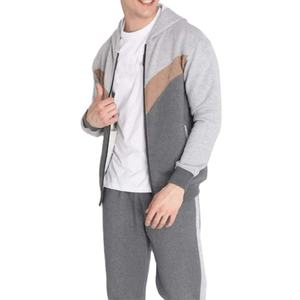 Custom <b>Oversized</b> Color Blocked Full Zip Up Hoodie and <b>Sweatpants</b> Set Jogging Suit Sweatsuit Tech Fleece Tracksuit for Men - Product Image 1