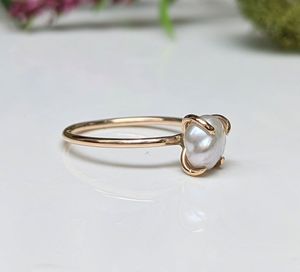 Anillo de plata de primera ley con forma de perla para mujer y niña, sortija, plata esterlina 925 - Product Image 2