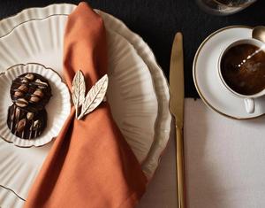 Wholesale Royal Napkin <b>Ring</b> with Luxury Gold Leaf Design Engraved Tableware Decorative Accessories for Weddings and Tables - Product Image 5