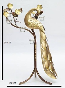 AK ทองเหลืองตกแต่งนกยูงโต๊ะที่มีการตกแต่งสีทองสำหรับตกแต่งบ้าน/ตกแต่งโรงแรม - Product Image 6