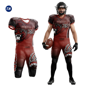 Uniformes de Fútbol Americano Personalizados al por Mayor, Impresos por Transferencia de Calor, Transpirables, Tallas Grandes, Duraderos, de Secado Rápido, 100% Resistentes - Product Image 3