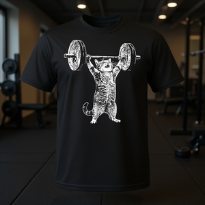 Camiseta Promocional de Gimnasio con Diseño de Gato Meme 'Pump Kitten' para Entrenamiento y Peso Muerto - Product Image 3