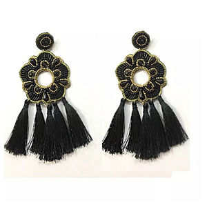 Pendientes de gota de color negro para niñas, vestido de fiesta, gran cantidad de India para cada evento - Product Image 1