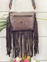Sac fourre-tout en cuir sculpté à la main par un designer, avec franges, élégant, en cuir de vachette, multi-usages pour femmes – Grande Vente