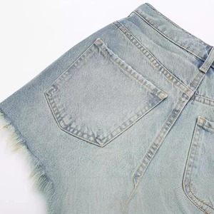 Vente en gros de shorts jeans unis pour femmes, nouveaux shorts d'été en jean personnalisés, shorts de qualité supérieure lavés pour femmes - Product Image 4
