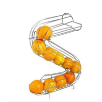 Étagère à fruits en métal en forme de S, 10 cm, en fer chromé, panier à oranges et à pommes, distributeur de nourriture durable