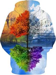 2024 à la mode portant coton Polyester pull pas cher Sublimation impression à capuche vêtements décontractés hiver pull avant poche porter - Product Image 6