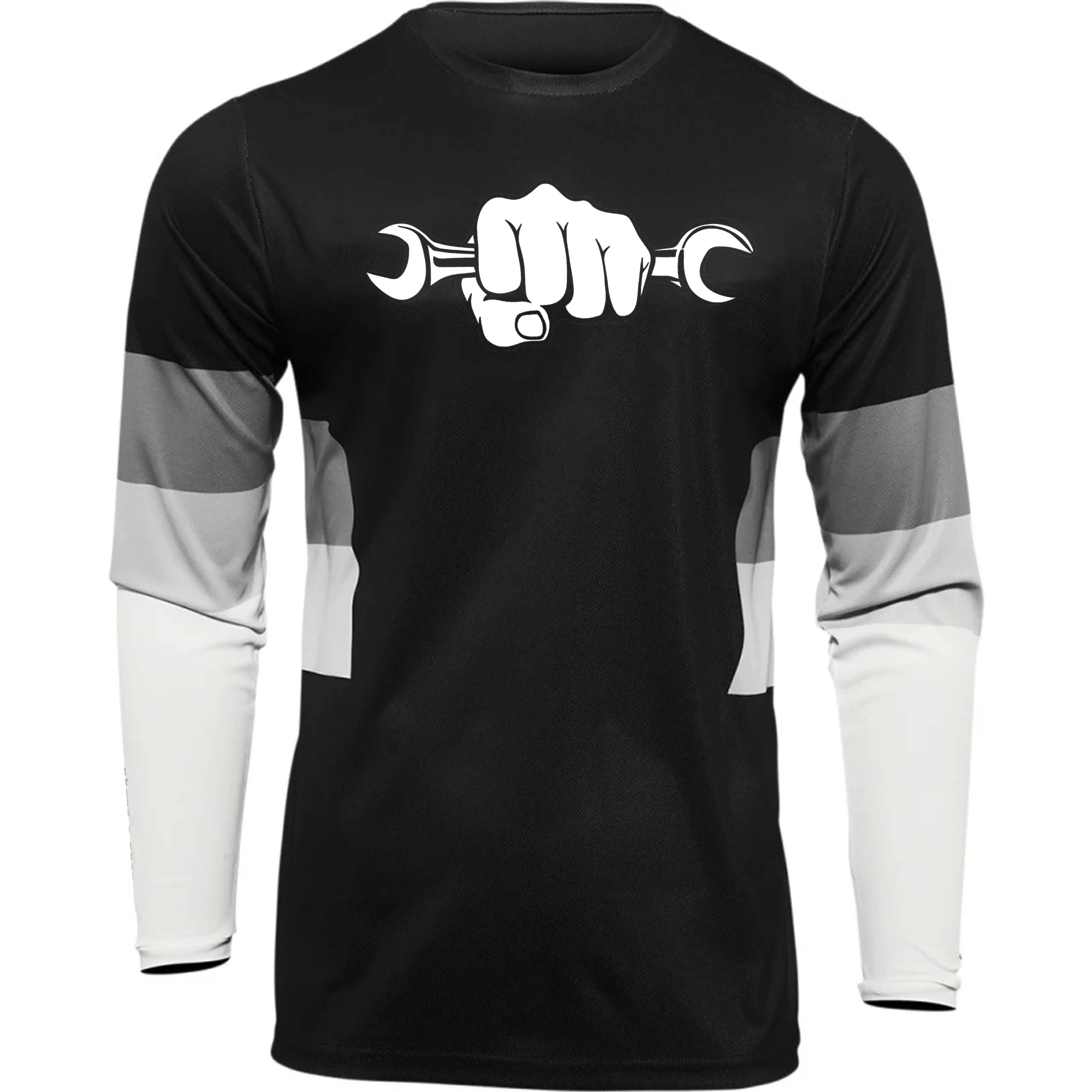 Özel tasarım Jersey uzun kollu dağ bisikleti giyim Oem yüceltilmiş baskı bisiklet Jersey erkekler motokros gömlek