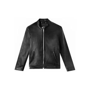 Veste en cuir véritable de qualité supérieure pour hommes fabriquée à partir de peau de vache naturelle 100% idéale pour le printemps et l'automne, tenue décontractée ou formelle - Product Image 6