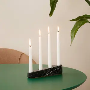 Nouvelle conception de centre de table en marbre fait à la main, articles de décoration pour la maison, luxe, chandelier menorah à vendre - Product Image 5