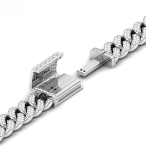 Cadena de moda de Plata de Ley 925 de lujo con diamante de moissanita totalmente helado estilo hip-hop cubano para hombres-para regalos de bodas - Product Image 2