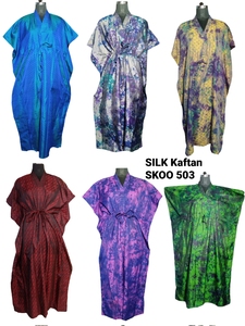 Caftán Largo de Seda 100% Pura para Mujer, Estilo Boho, Holgado, Cuello en V, Tallas Grandes, Colores Personalizados, Ecológico - Product Image 3