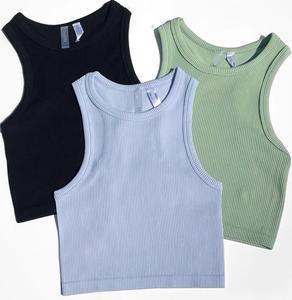 เสื้อครอปแขนกุดคุณภาพสูงสำหรับผู้หญิง เสื้อกล้ามผ้าฝ้าย 100% สวมใส่สบายสำหรับออกกำลังกายในฤดูร้อน ผลิตในบังกลาเทศ ผ้าถัก ระบายอากาศได้ดี - Product Image 1