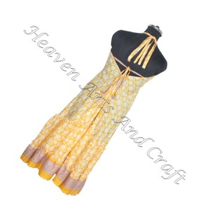 Vintage Silk Saree Boho <b>Dress</b> Women Floral Print Beach <b>Dress</b> Casual Ladies Slim Fit Printed Custom Summer <b>Dress</b> - Product Image 6