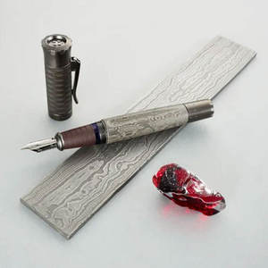 Stylo d'Écriture en Acier Damas Élégant avec Motif Artistique en Acier pour Bureau de Direction Stylo d'Écriture en Acier Damas - Product Image 3
