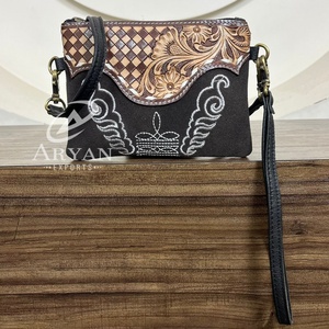 กระเป๋าหนังนิ่มสะพายข้างสำหรับผู้หญิง, กระเป๋าคลัทช์มือลายตารางหมากรุกเครื่องมือใหม่สไตล์ตะวันตก - Product Image 1