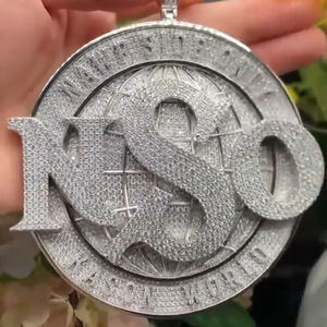 Hip Hop Custom Name Moissanite Men's Fully Iced Out <b>Charm</b> Pendant Jewelry 925 Sterling <b>Silver</b> Gold Plated - Product Image 3