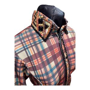 Tela de tafetán elástica hecha a mano Cowgirl Western Show Shirt - Product Image 3