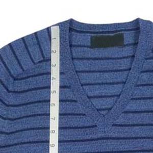 Breathable 2023 Top Trending Wholesale Custom V Neck Winter Fashion Cotton Wool Men's Pullover Knitting Sweater Striped Design - Product Image 6