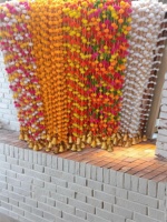 Guirlande florale artificielle en pompons, arrangement botanique décoratif pour l'intérieur, fleurs décoratives pour la maison