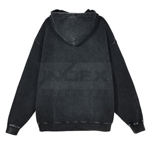 2025 ropa de invierno informal para hombres, sudaderas con capucha de lavado ácido de buena calidad con patrón sólido de algodón 100%, nuevo diseño, serigrafía, venta - Product Image 2