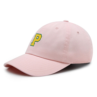 Casquette de Baseball en Denim Premium Personnalisée OEM, avec Broderie Lettre Initiale P et Lettre Universitaire, Casquette Trucker Alphabet Jaune pour Papa