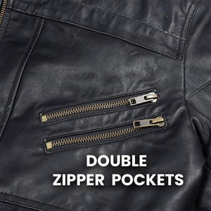 Chaqueta de cuero con capucha para hombre, cierre de cremallera completa, chaqueta de cuero genuino de otoño para hombre, perfecta para salidas informales - Product Image 4