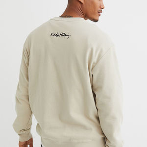 Sweat-shirts décontractés à manches longues pour hommes, personnalisés en gros, avec logo imprimé, en polyester/coton, teinture unie, pour la saison de printemps - Product Image 6