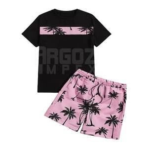 Meilleure vente Ensemble deux pièces décontracté d'été pour hommes T-shirt et short respirants avec logo personnalisé pour les loisirs et les activités de plein air - Product Image 1