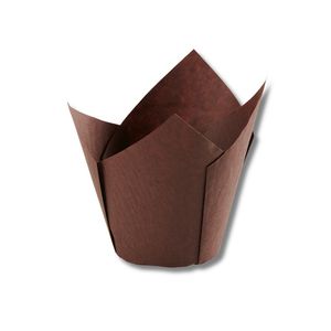 Made in Italy Customizable <b>Greaseproof</b> <b>Paper</b> Disposable Brown Tulip Baking Cup Cupcake Liners Wrappers Different Size - Product Image 1