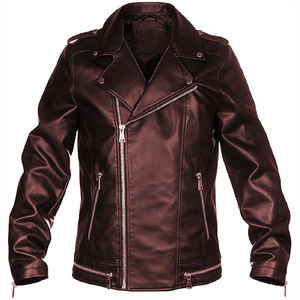 Veste de Moto Unisexe en Cuir pour Hiver 2025 Nouveau Décontracté Slim Fit Épaissie Grande Taille Col Montant Logo Avant en Cuir - Product Image 1