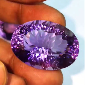 3 Pcs of Natural Amethyst 30mm to 40mm Oval <b>Laser</b> Cut 288 Cts Lot Iroc <b>Sales</b> High Quality Brazil Amethyst Loose Gemstone Facet - Product Image 4