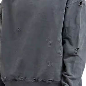 Sweat à capuche en polaire surdimensionné en coton uni épais 500GSM pour hommes, sweat à capuche court lourd du fabricant personnalisé 400 gsm Boxy français XS - Product Image 6