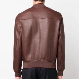 Hot Selling High Quality Men's Slim Fit PU Leather Jacket Custom Stand Collar <b>Cardigan</b> Warm Zipper Pocket Winter Formal Canvas - Product Image 3