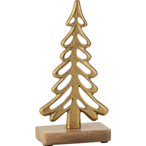Ornements de Noël en aluminium doré de qualité supérieure, artisanat en métal, pièce maîtresse pour arbre de Noël avec base en bois, prix bas - Product Image 6