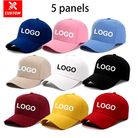 Casquette de baseball sportive à 5 panneaux de haute qualité, couleur unie, imprimée numériquement, logo personnalisable, 100% coton, pour adultes unisexes