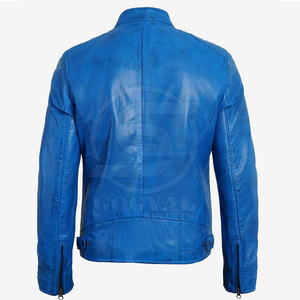 Best Men's Lightweight Leather Jacket Cow Skin Stand Collar Front Logo Eco-Friendly Breathable Windproof Casual <b>Winter</b> Outdoor - Product Image 3