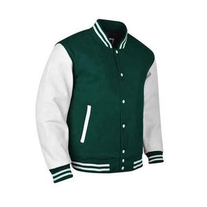 Manufacturer Custom Guanine Cowhide Leather Sleeve Embroidery Heavy Wool Body Baseball Jackets Streetwear Varsity Jackets - Product Image 4