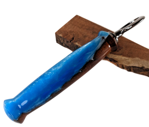 Excelente abridor de botellas de resina epoxi y madera Resina azul Acacia Abrebotellas de madera natural gran oferta - Product Image 1