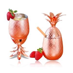 En gros Premium Moscou Mule Cuivre Tasse Personnalisé Or Rose Or Couleurs Cadeau pour Les Amateurs De Bière Cocktail Caractéristiques Couvercle Design Martelé - Product Image 1