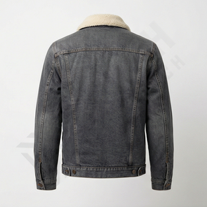 เสื้อแจ็คเก็ตฤดูหนาวดีไซน์เอง ผ้ายีนส์ฟอกสีซีดแบบวินเทจ สไตล์สตรีทแวร์ แต่งลายปะติด ล้างสีแบบแอซิด แฟชั่นคอลเลคชั่นขายส่ง - Product Image 2