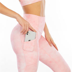 GAF Custom Logo Print Ready Stock <b>High</b> Elastic Soft <b>Tight</b> Woman 2-Piece Plus Size Yoga Set Plaid Pattern Eco-Friendly Breathable - Product Image 4