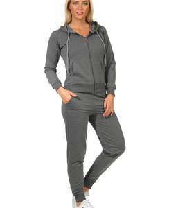 ชุดวอร์มผ้าฝ้ายระบายอากาศได้ดีสำหรับผู้หญิงชุดวอร์มสองชิ้นใส่วิ่งใส่สบาย - Product Image 3